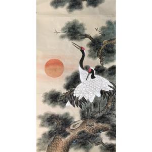 艺术品图片：艺术家姜进清国画作品名称《【双鹤呈祥】作者姜进清》价格1200.00 元