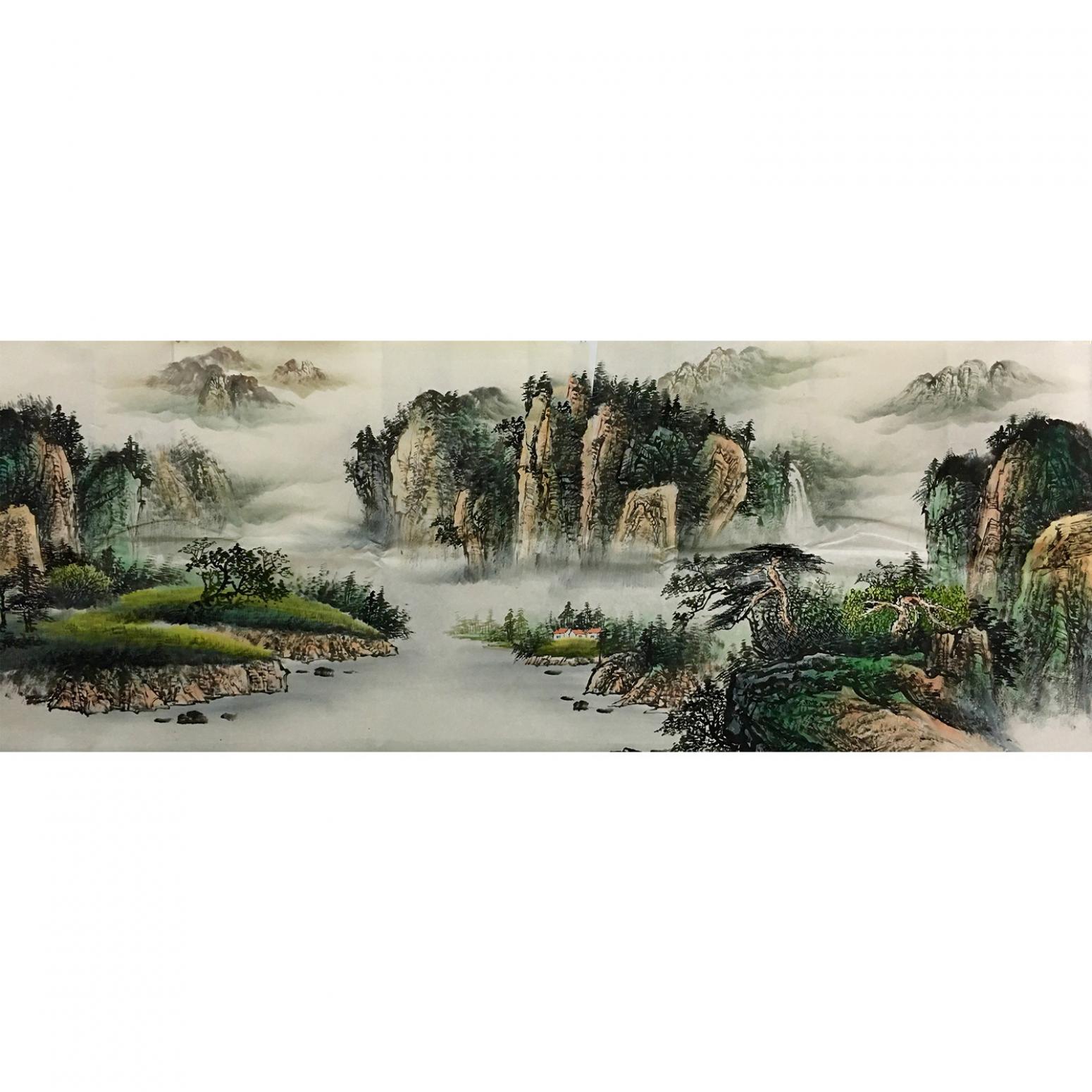 姜进清国画作品《【湖边小驻】作者姜进清》