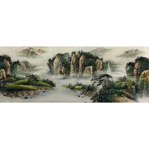 艺术品图片：艺术家姜进清国画作品名称《【湖边小驻】作者姜进清》价格1200.00 元