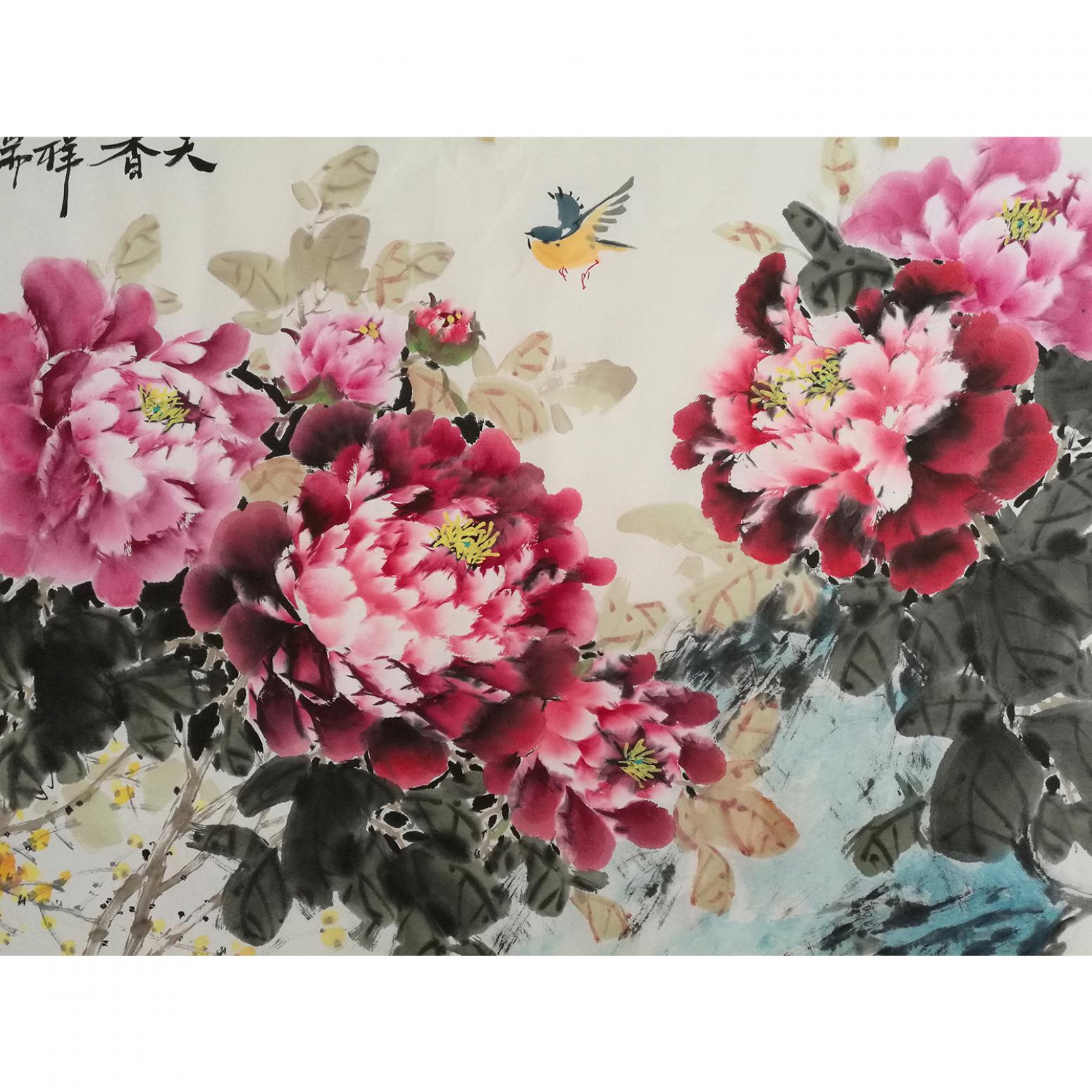 王长泉国画作品《【玫瑰】作者王长泉》