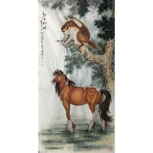 艺术品图片：艺术家姜进清国画作品名称《【马上封侯】作者姜进清》价格3600.00 元