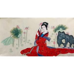 艺术品图片：艺术家姜进清国画作品名称《【戴花】作者姜进清》价格700.00 元