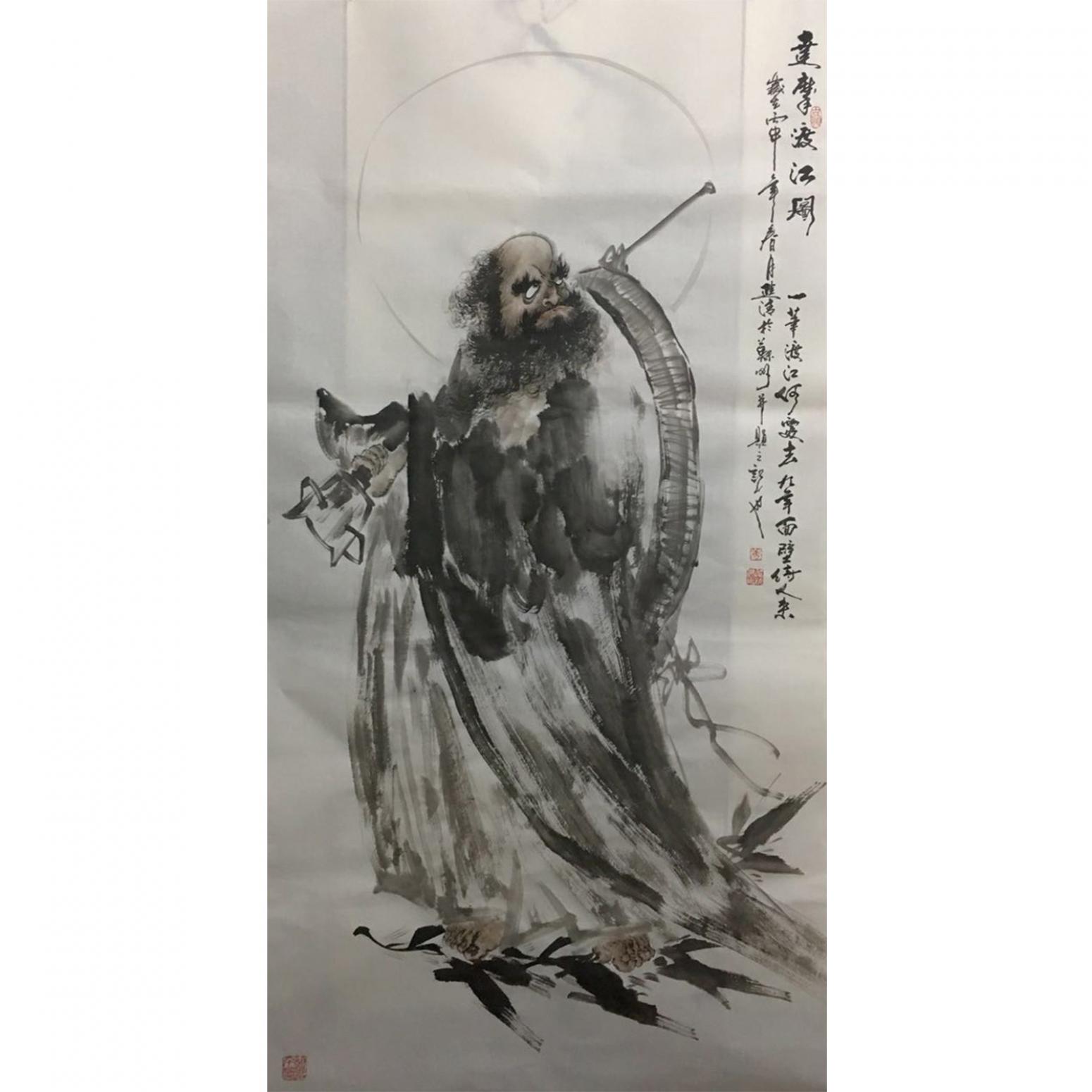 姜进清国画作品《【达摩渡江图】作者姜进清》