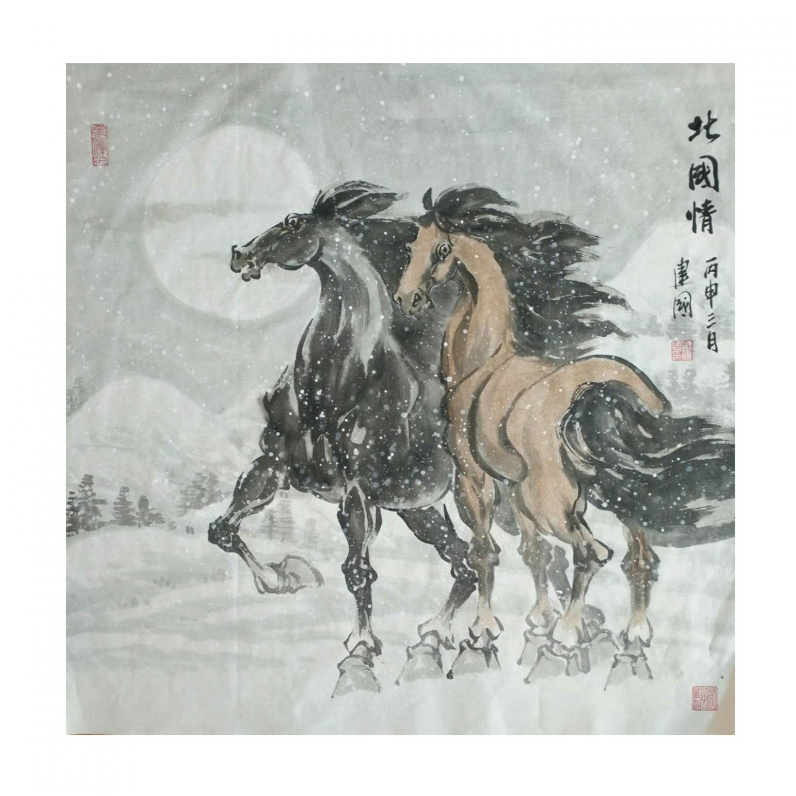 刘建国国画作品《【北国情】作者刘建国》