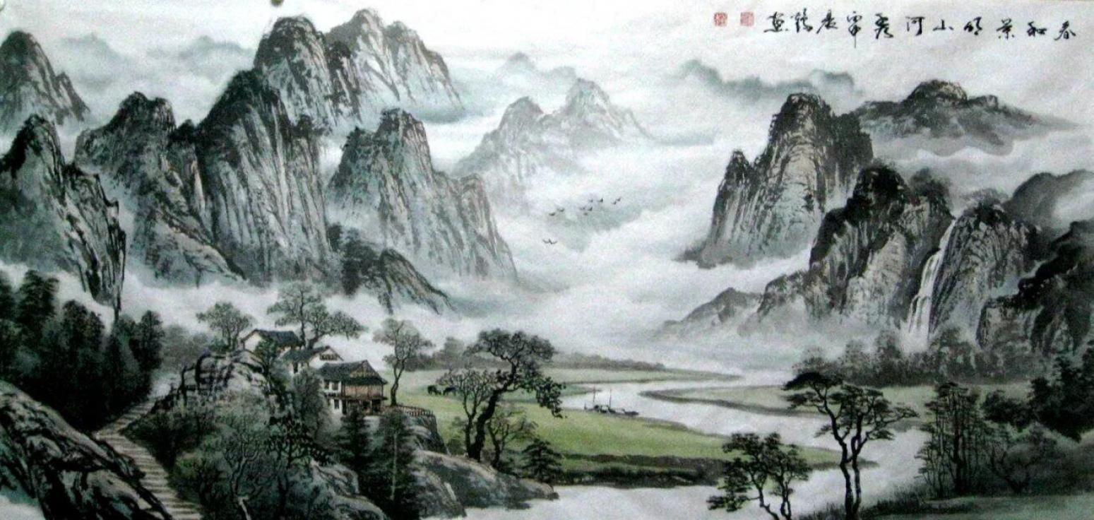 赵振科国画作品《【山水4】作者赵振科》【图0】