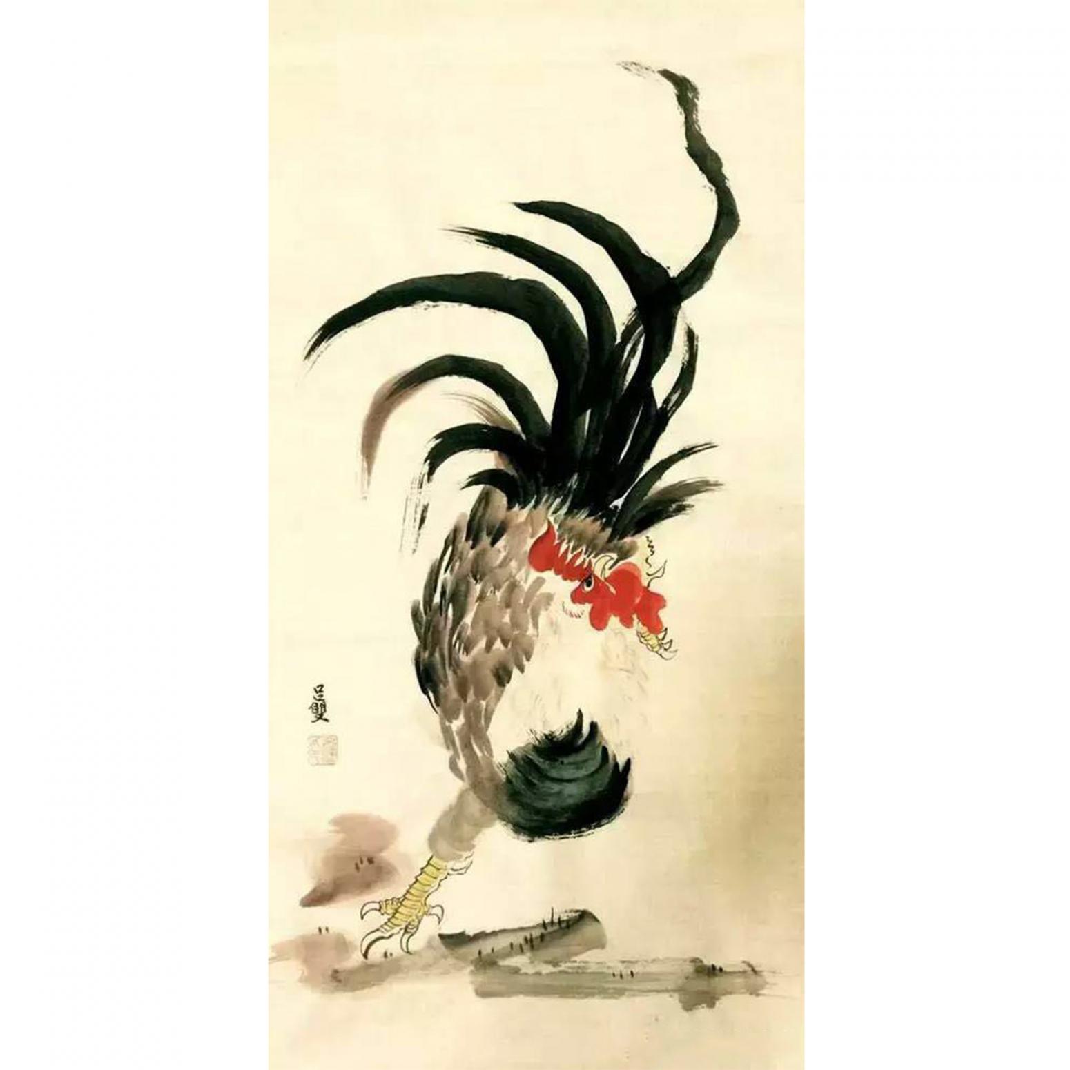 吕双国画作品《【雄风】作者吕双》