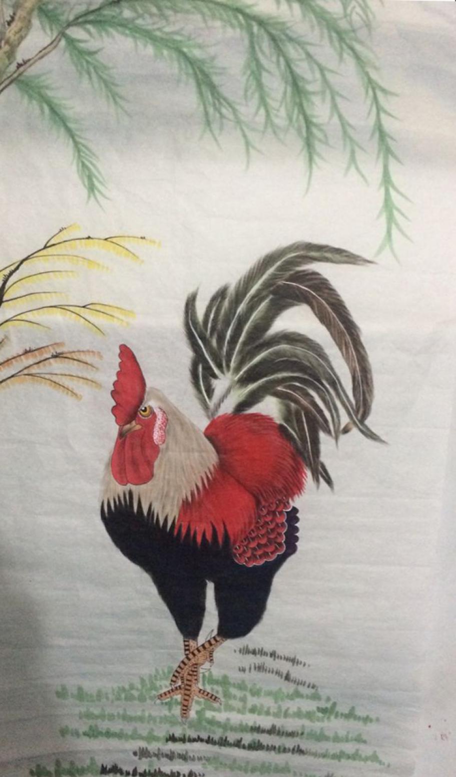 国画作品《【公鸡】作者王振立》【图0】