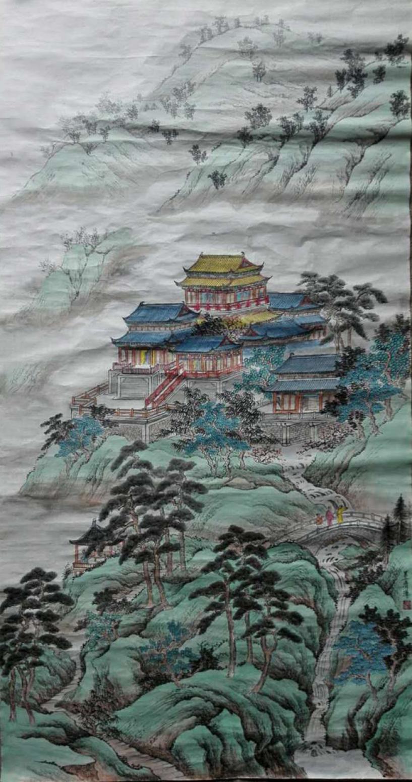 陈奇培国画作品《【登高阑珊】作者陈奇培 临摹》【图0】