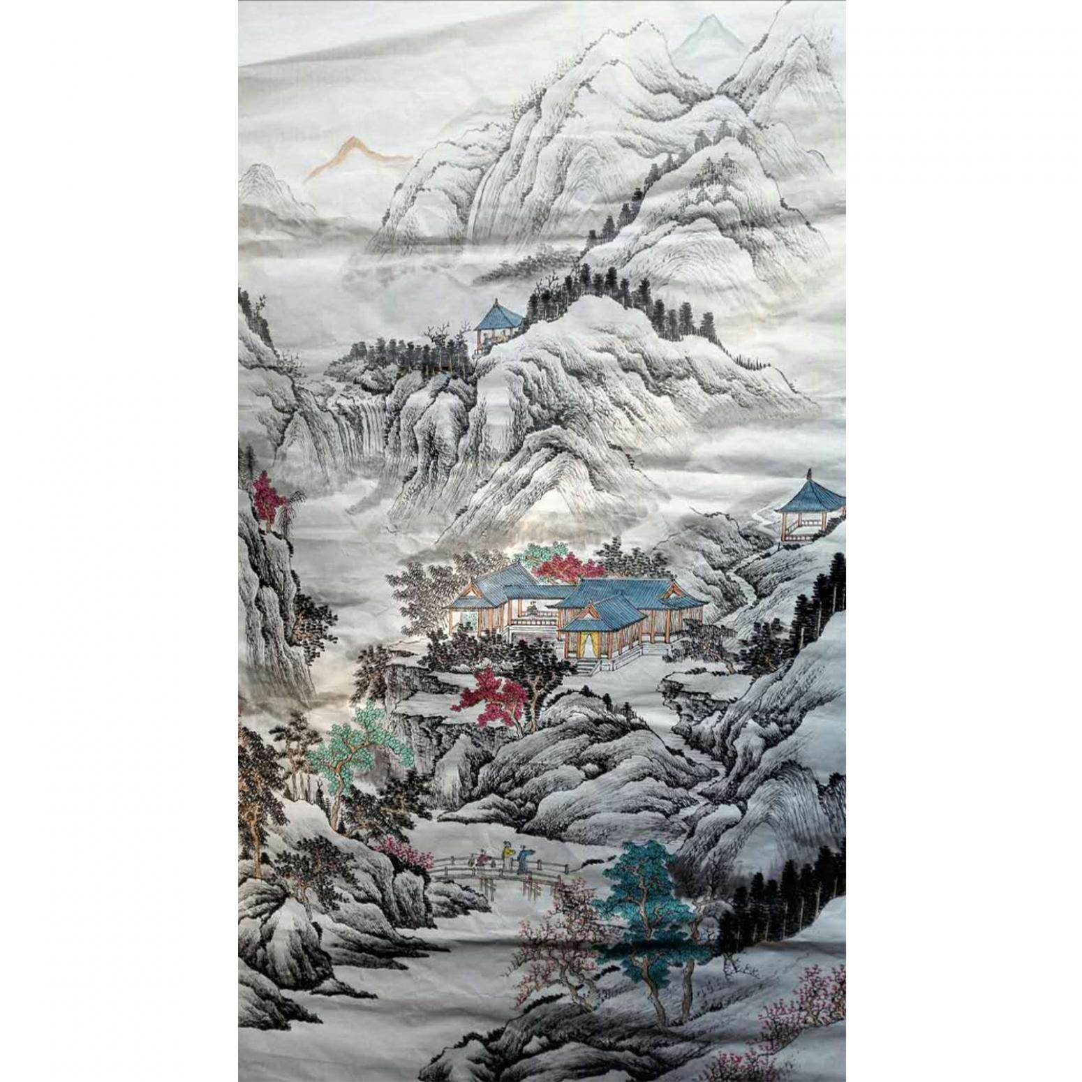 陈奇培国画作品《【山中藏景】作者陈奇培 临摹》