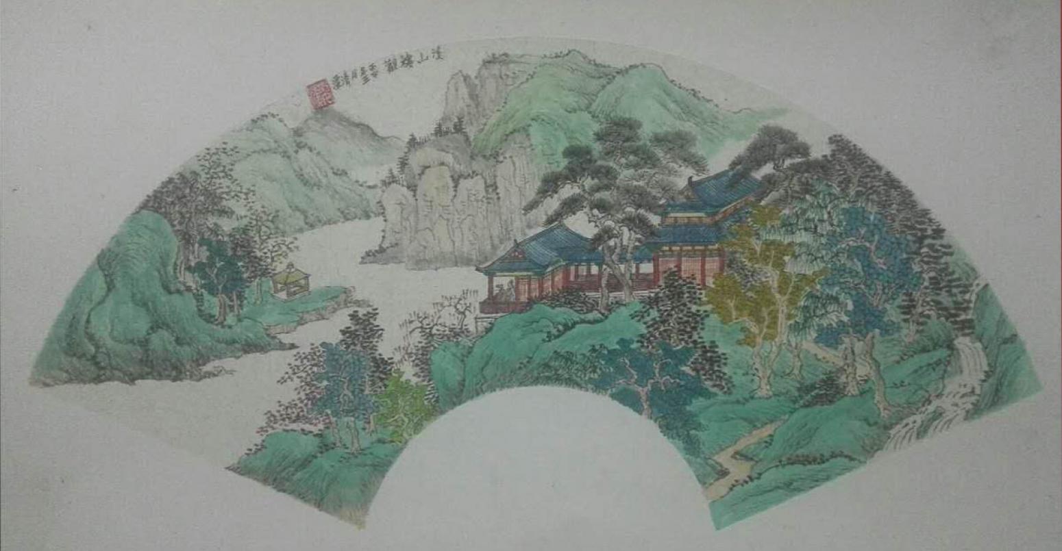 陈奇培国画作品《【扇面】作者陈奇培 临摹》【图0】