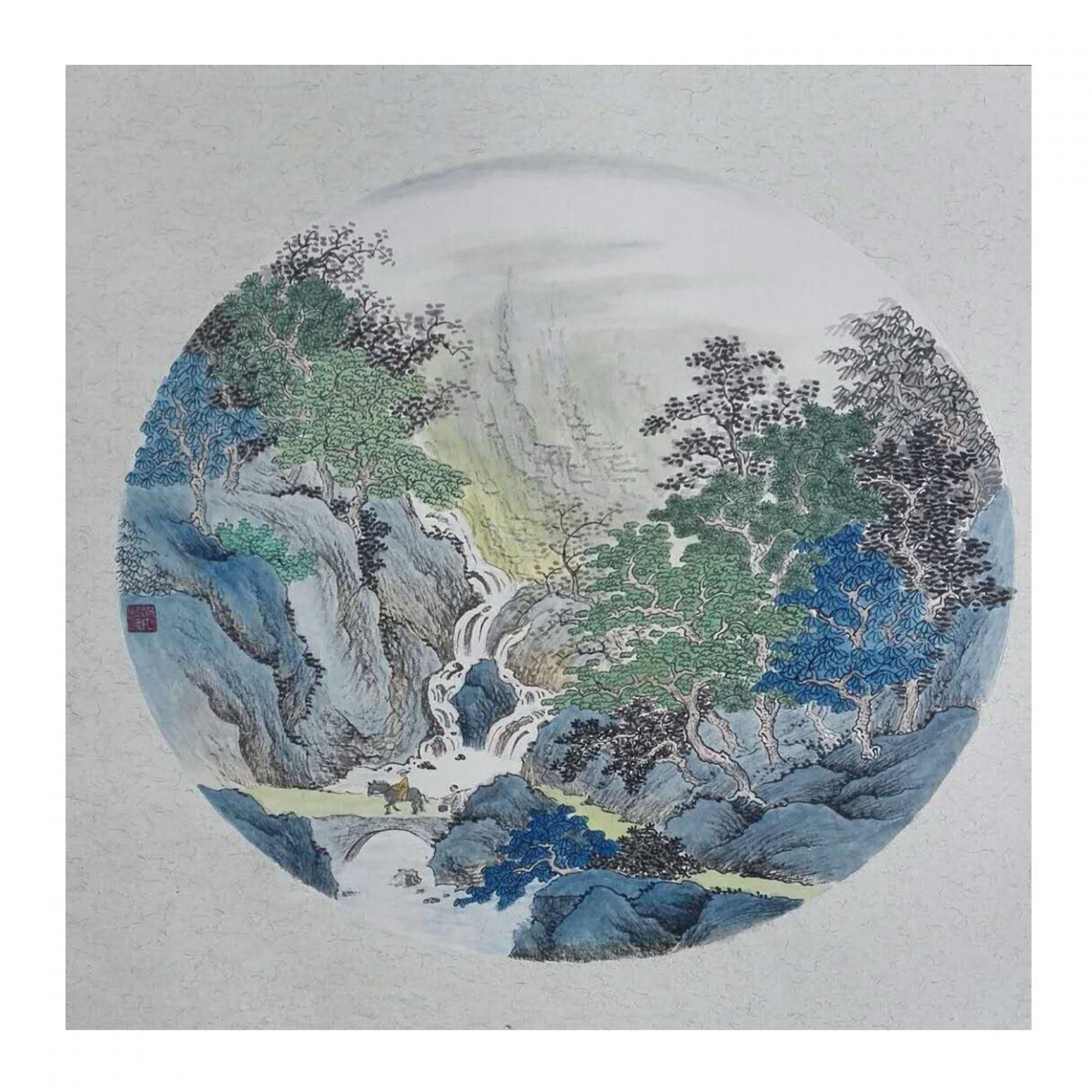 陈奇培国画作品《【圆形软卡】作者陈奇培 临摹》