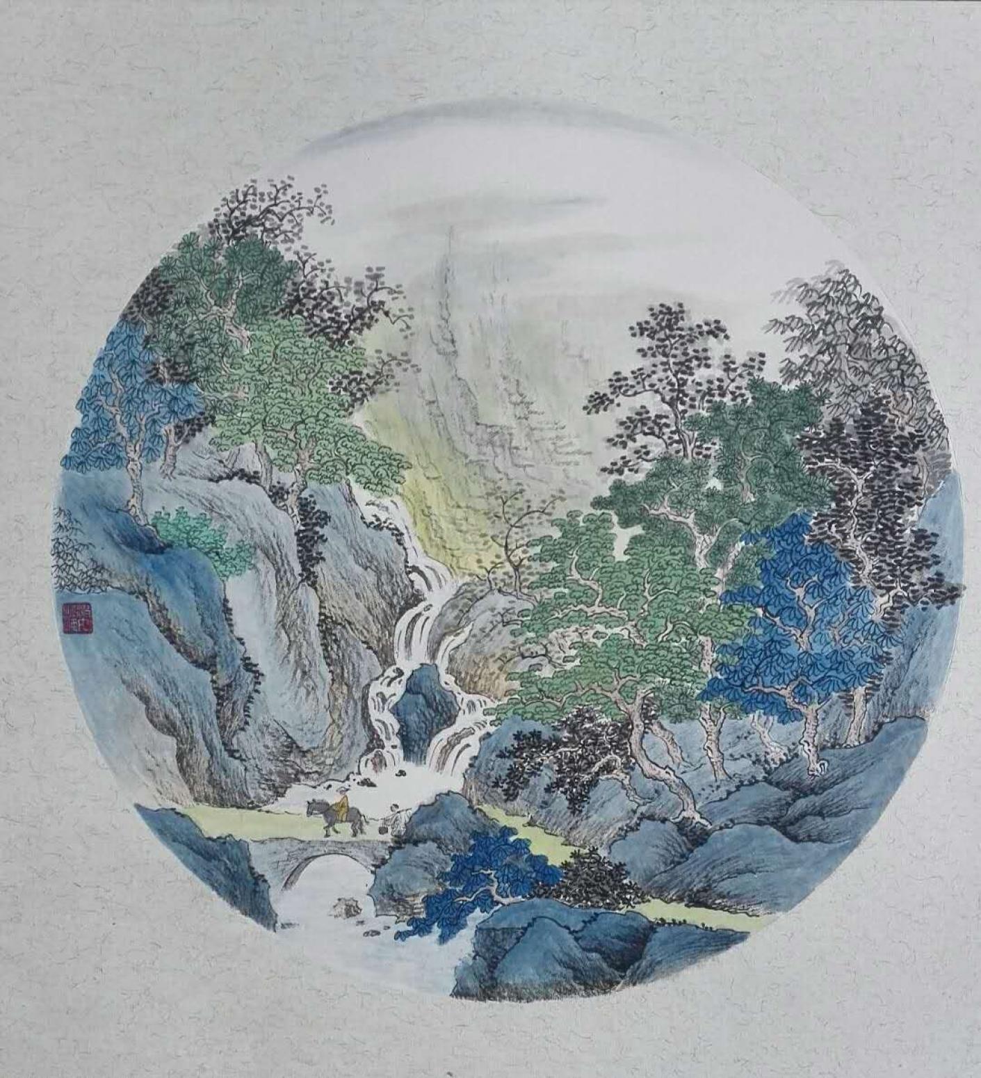 陈奇培国画作品《【圆形软卡】作者陈奇培 临摹》【图0】