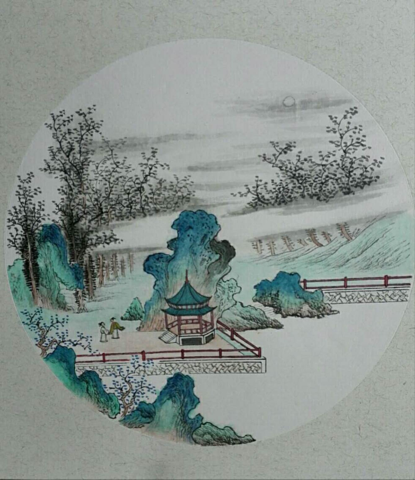 陈奇培国画作品《【圆形软卡】作者陈奇培 临摹》【图0】