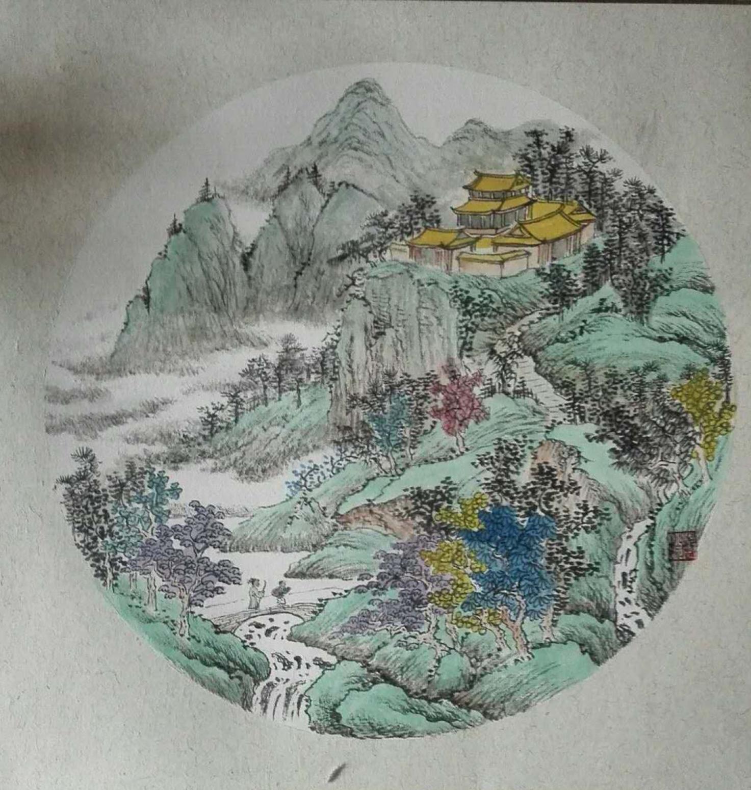 陈奇培国画作品《【圆形软卡】作者陈奇培 临摹》【图0】