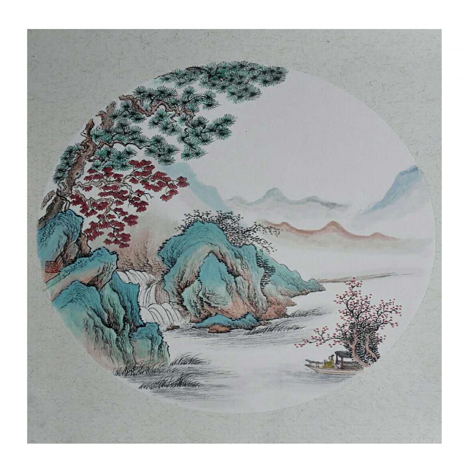 陈奇培国画作品《【圆形软卡】作者陈奇培 临摹》