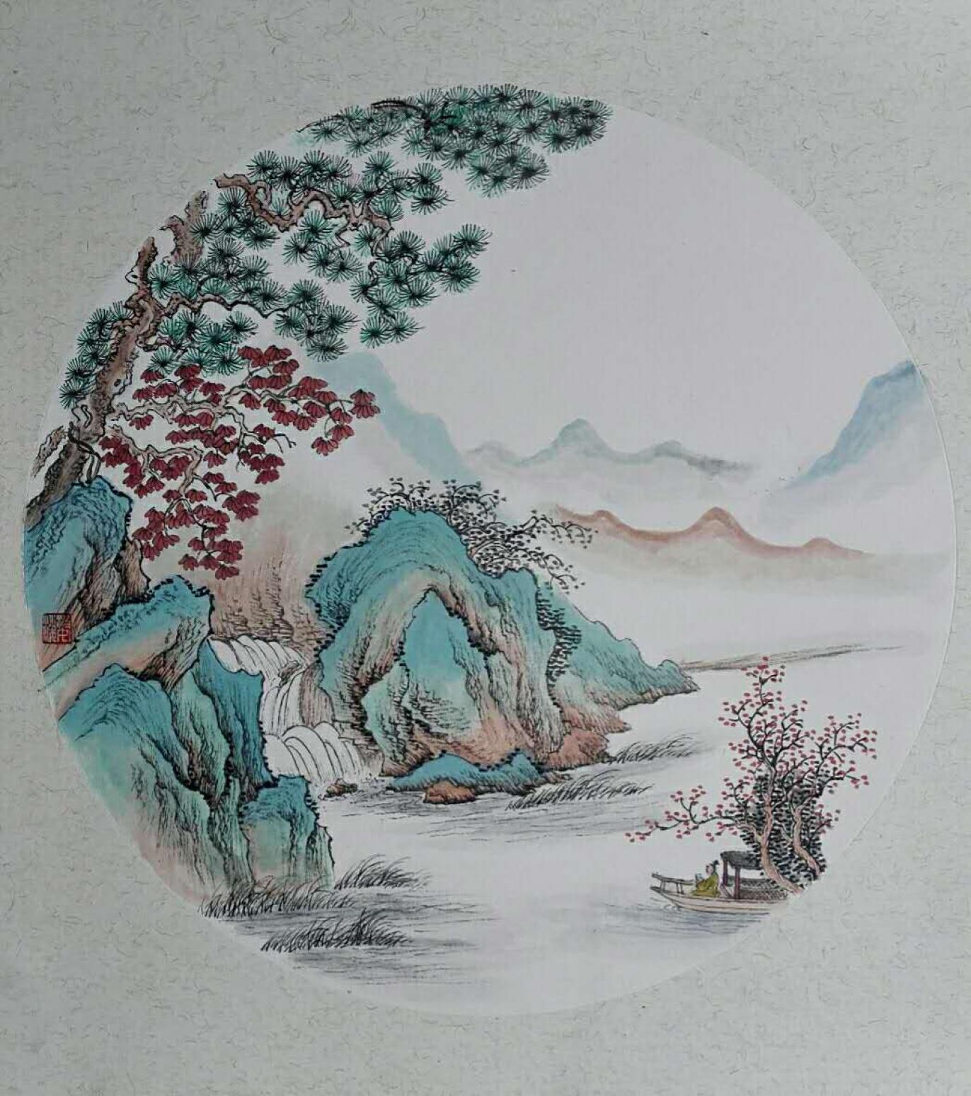 陈奇培国画作品《【圆形软卡】作者陈奇培 临摹》【图0】