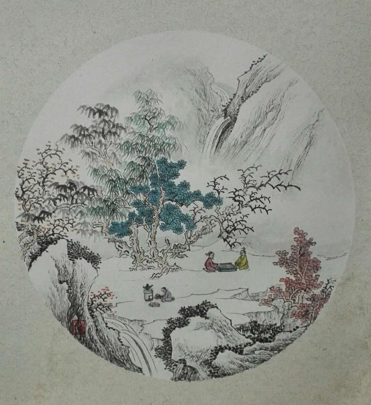 陈奇培国画作品《【圆形软卡】作者陈奇培 临摹》【图0】