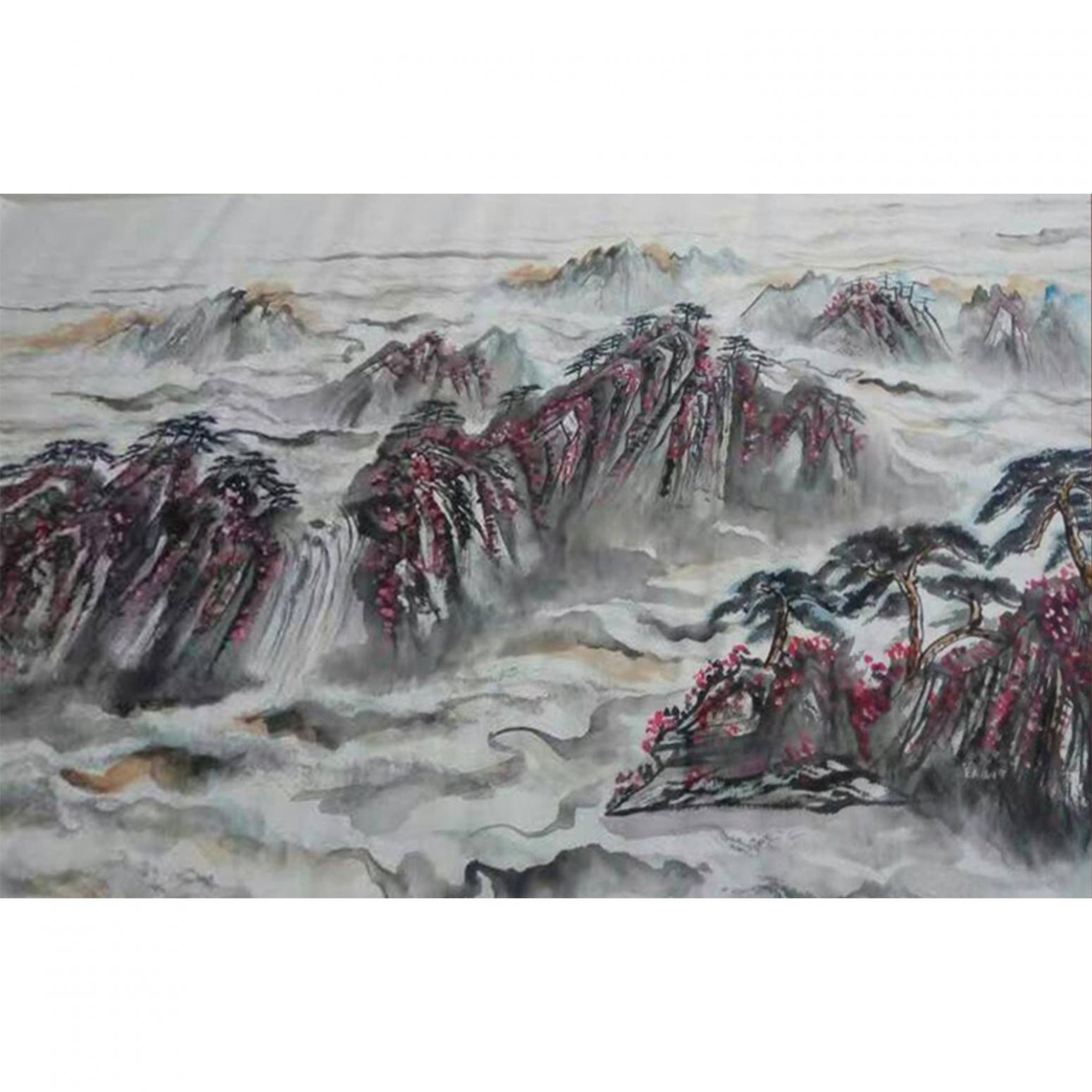 崔耀国画作品《【烟云山】作者崔耀》