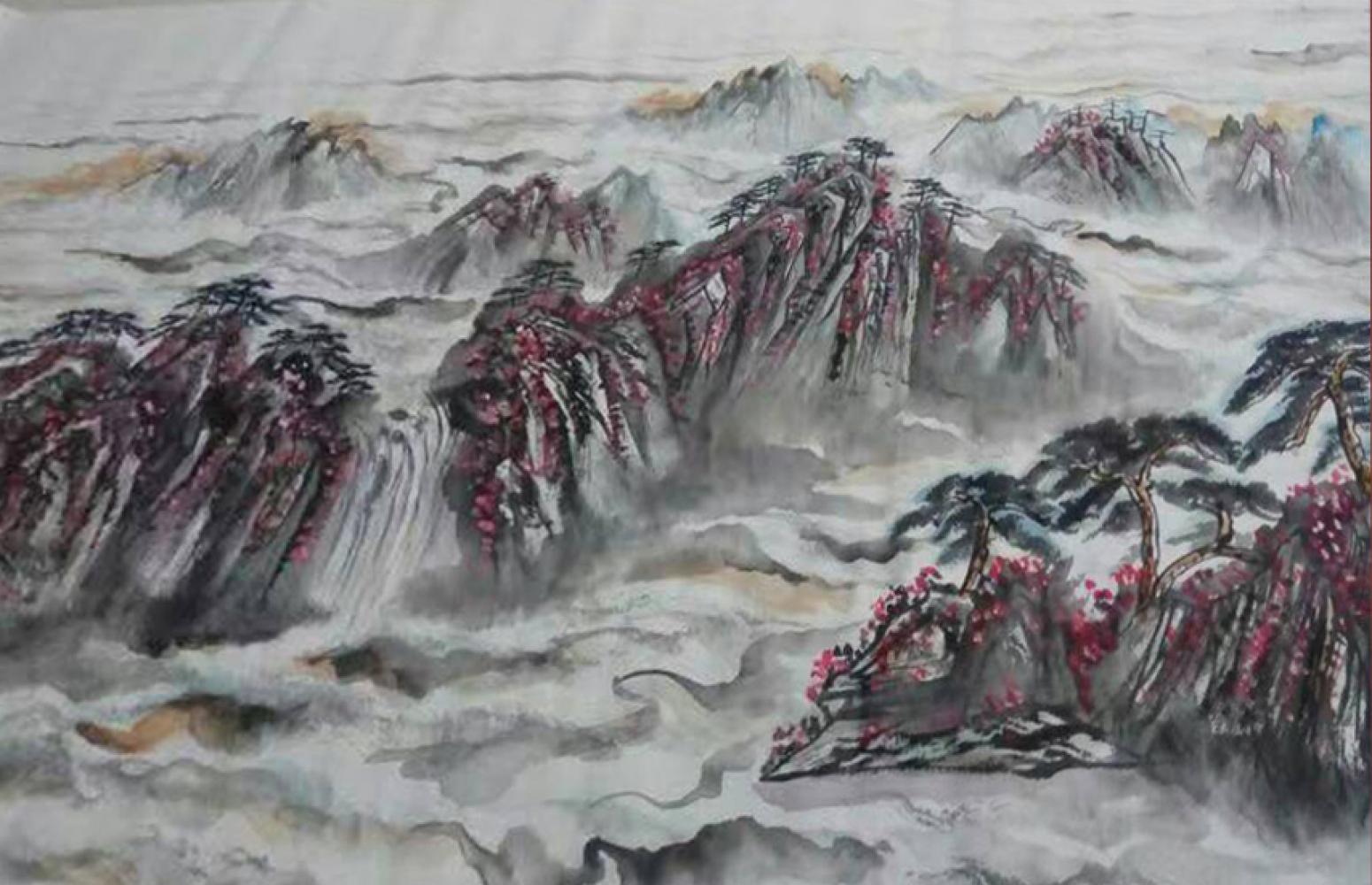 崔耀国画作品《【烟云山】作者崔耀》【图0】