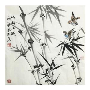 蒋红国画作品《【竹林小趣】作者蒋红》价格600.00元