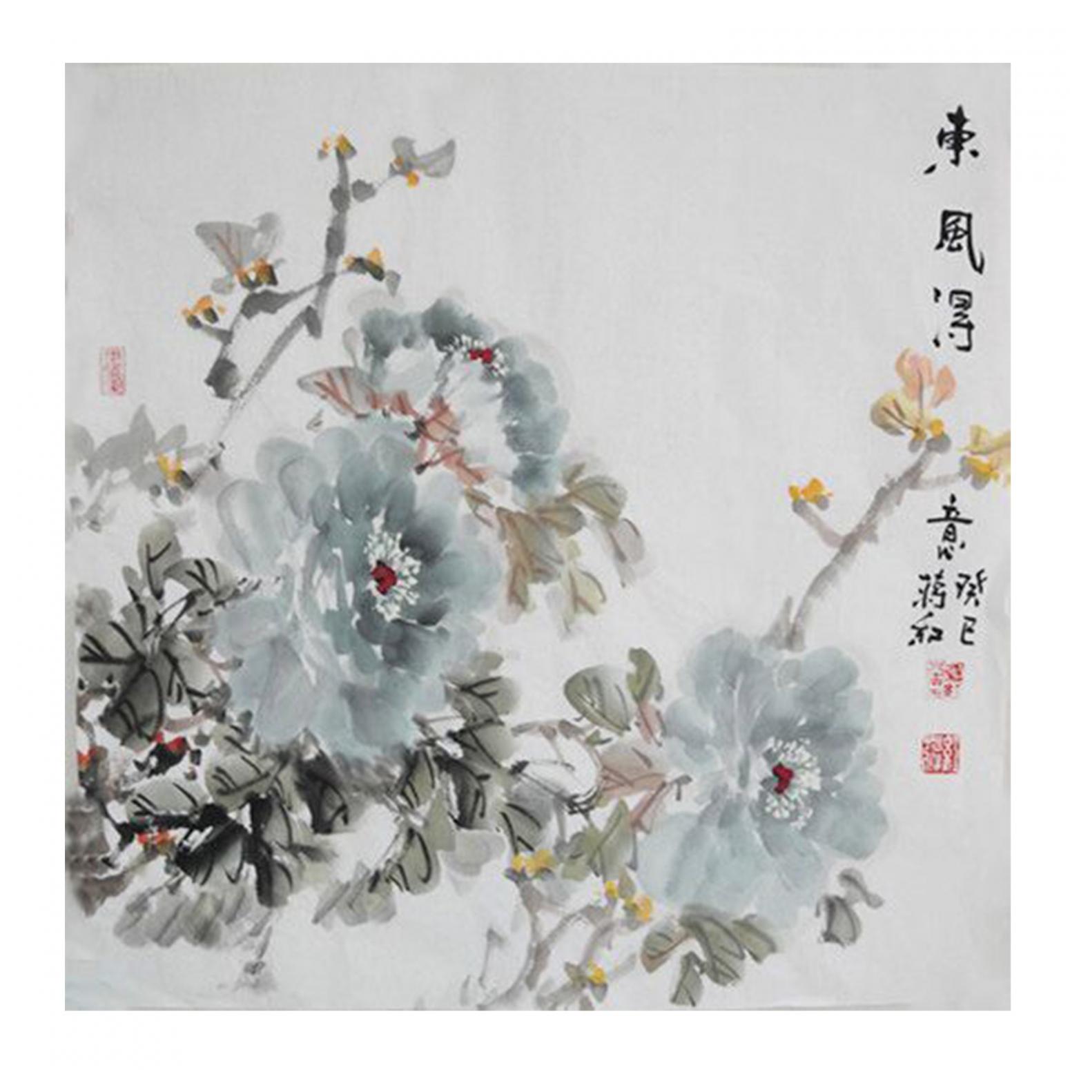 蒋红国画作品《【东风】作者蒋红》