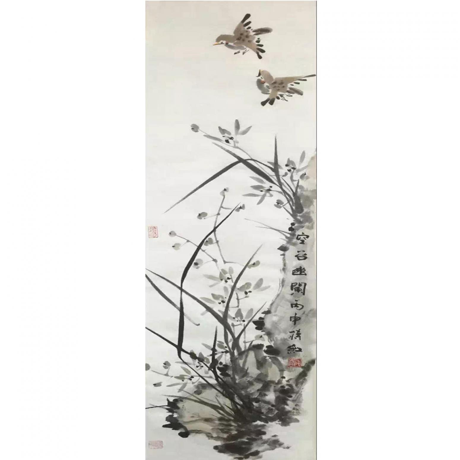 蒋红国画作品《【空谷】作者蒋红》