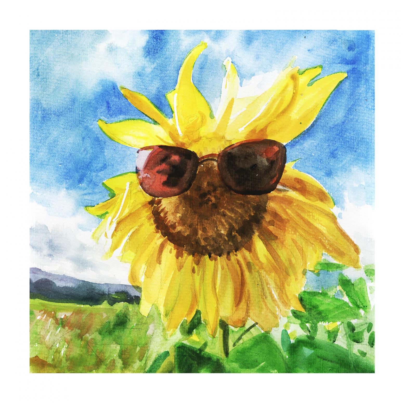 杨阳国画作品《【日光浴】作者杨阳》