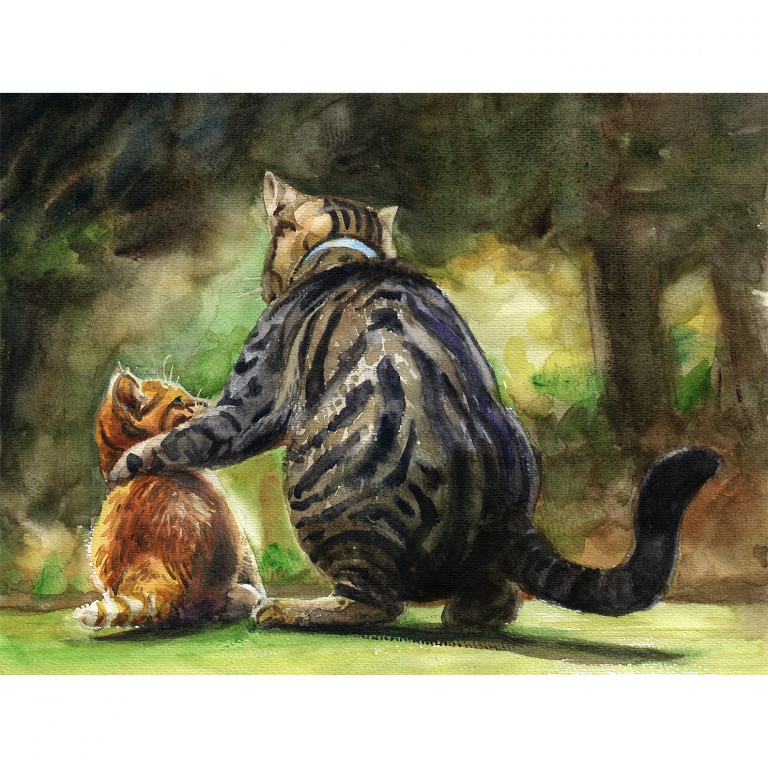 杨阳国画作品《【父与子】作者杨阳》