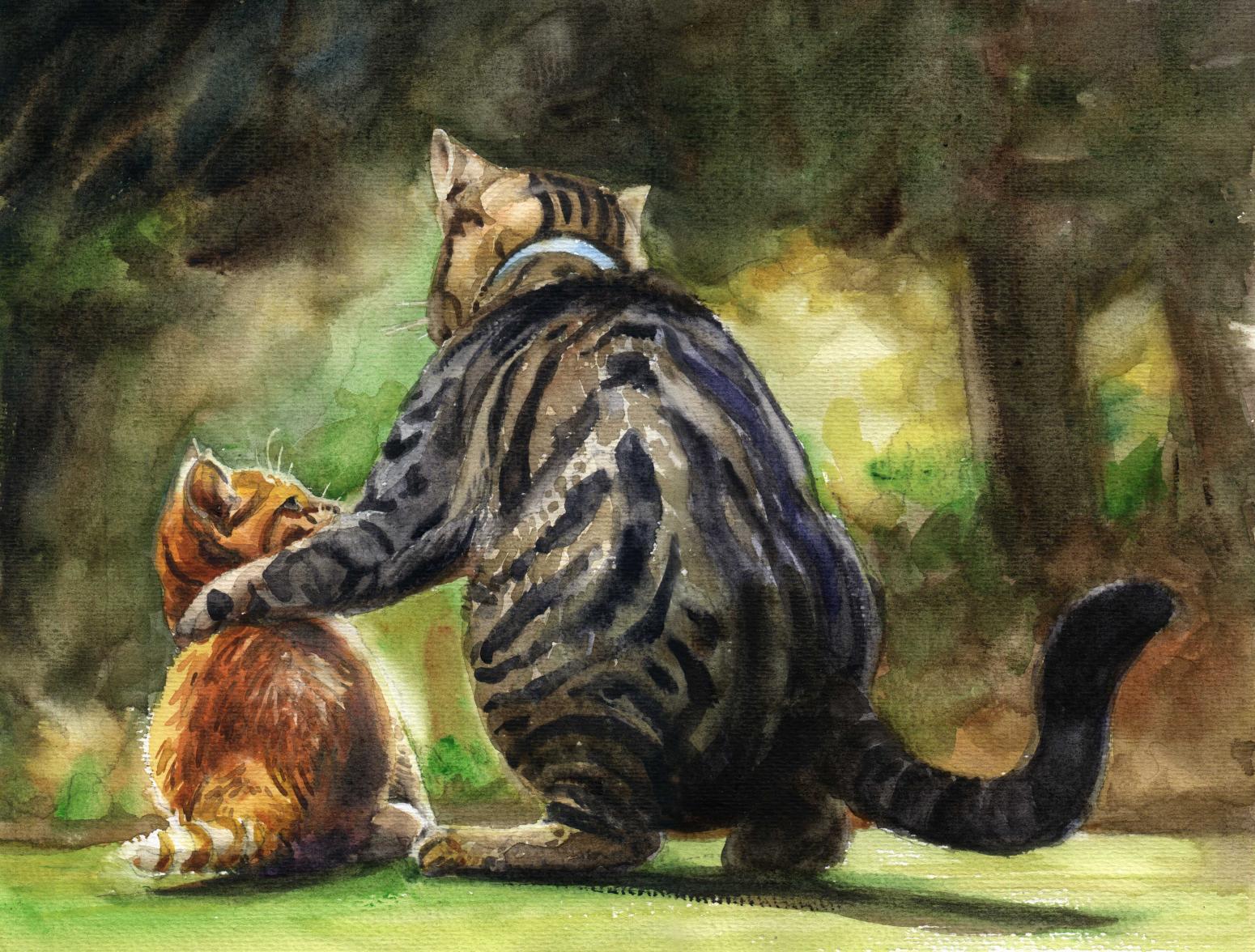 杨阳国画作品《【父与子】作者杨阳》【图0】