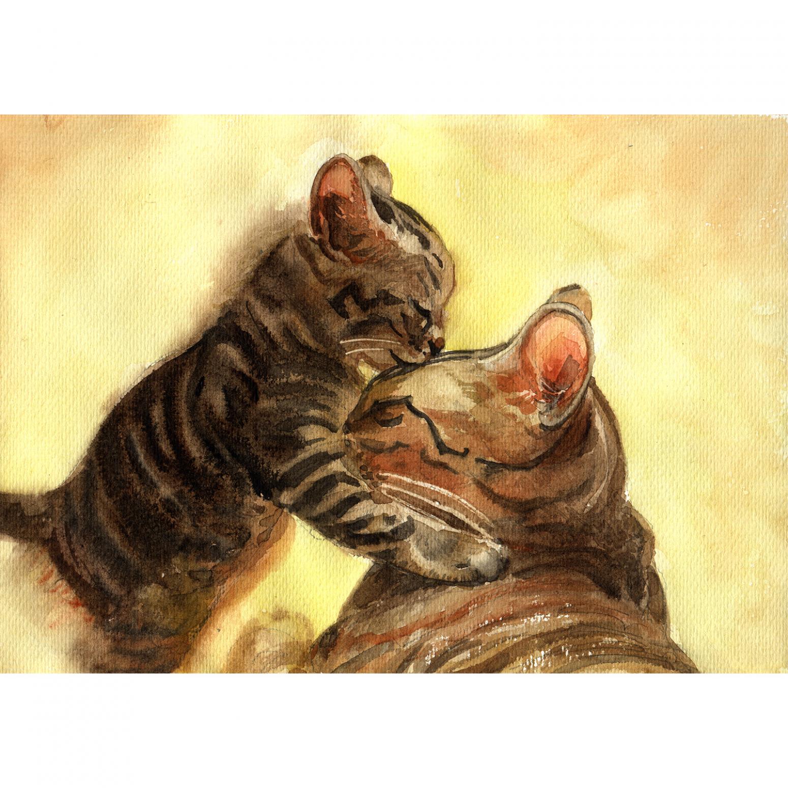 杨阳国画作品《【妈妈我爱你】作者杨阳》