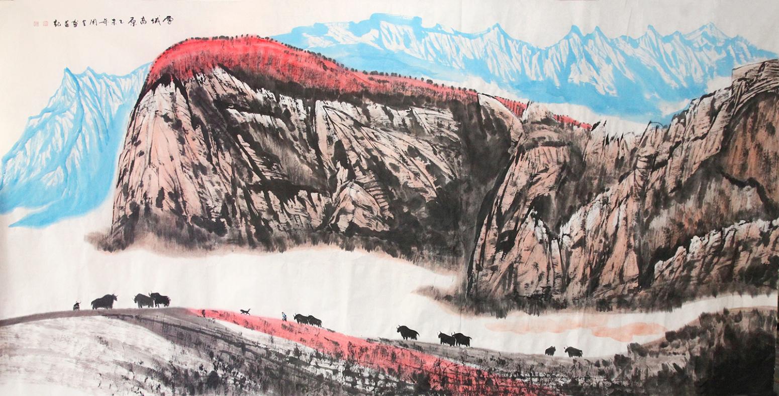 周全国画作品《【西域高原】作者周全》【图0】