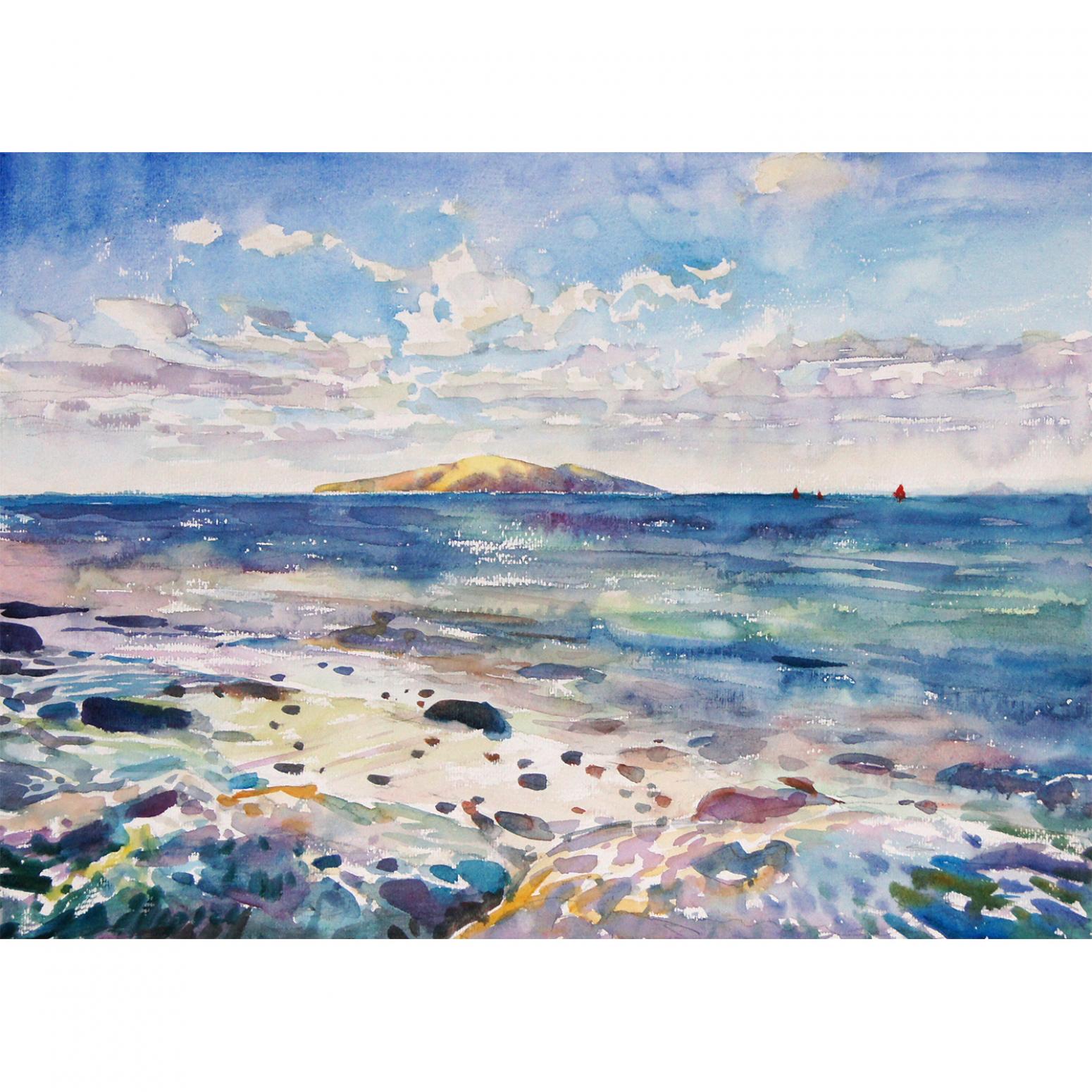 杨阳国画作品《【Golden Island】作者杨阳》