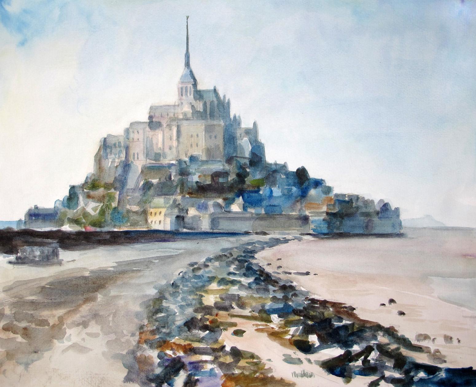 杨阳国画作品《【Mont-Saint-Michel】作者杨阳》【图0】