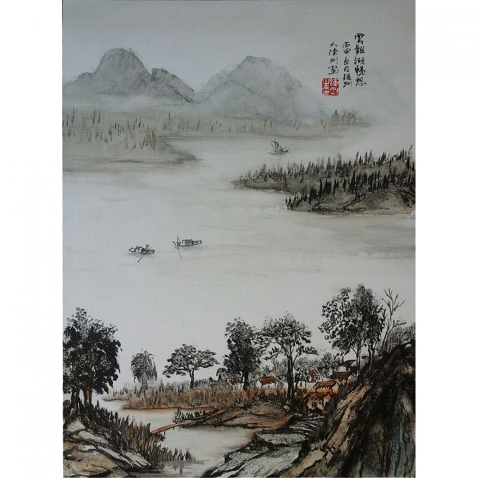陈刚国画作品《【山水6】作者陈刚》