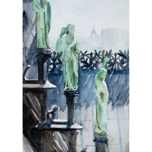 艺术品图片：艺术家杨阳国画作品名称《【巴黎苍穹下】作者杨阳》价格1440.00 元