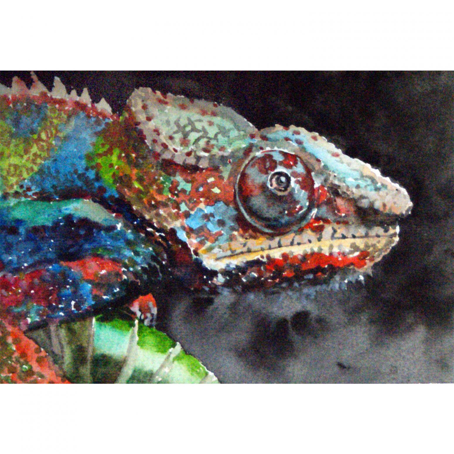 杨阳国画作品《【变色龙】作者杨阳》