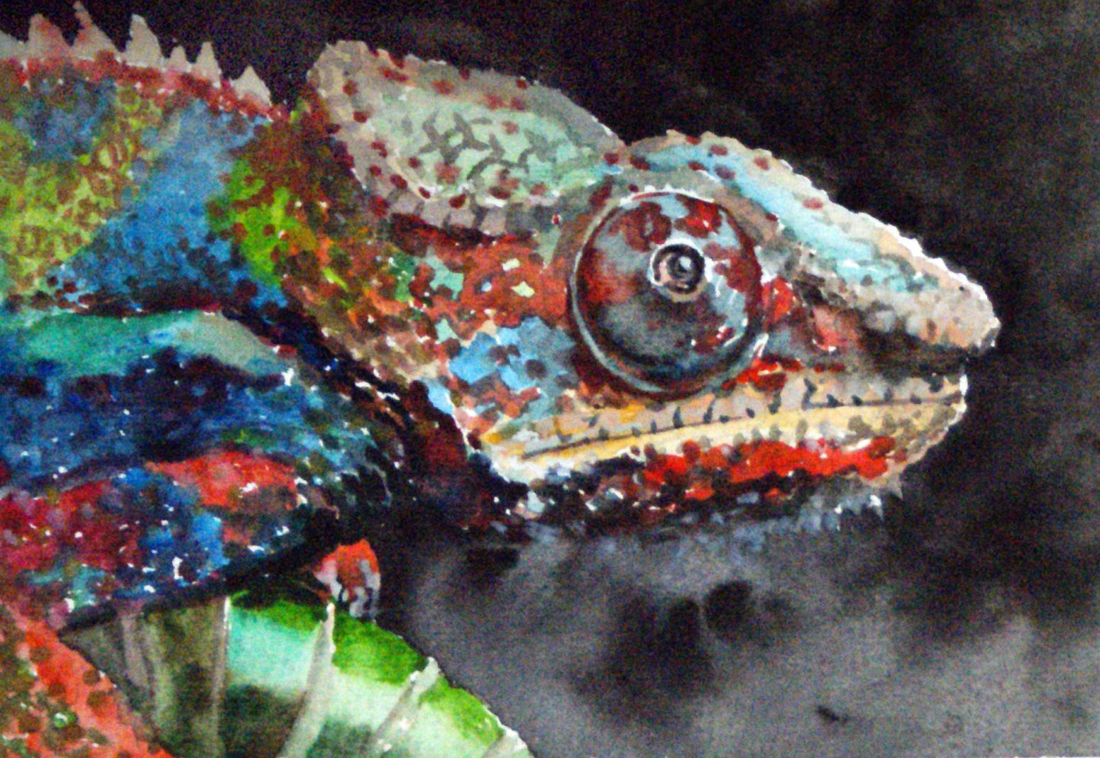 杨阳国画作品《【变色龙】作者杨阳》【图0】