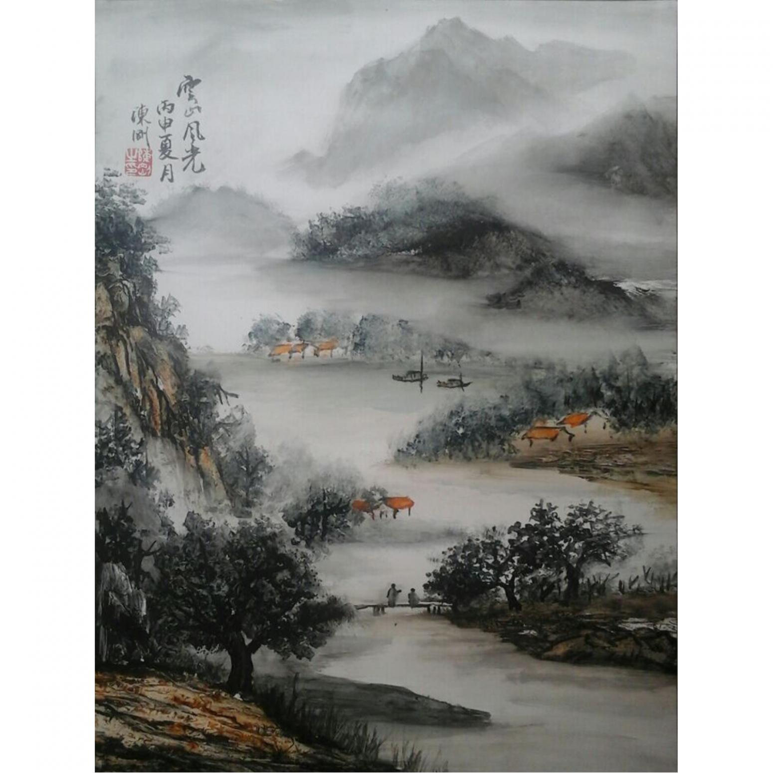 陈刚国画作品《【山水10】作者陈刚》