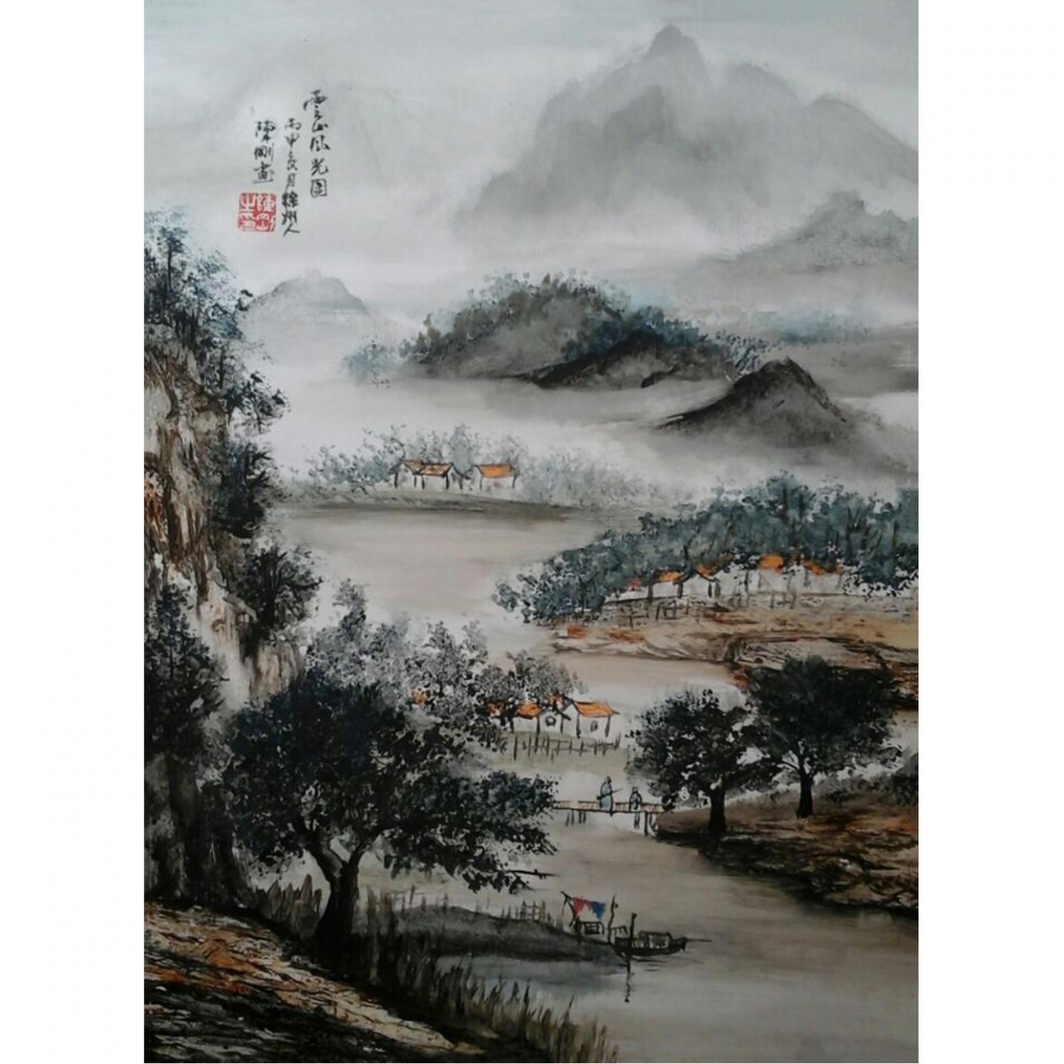陈刚国画作品《【山水11】作者陈刚》