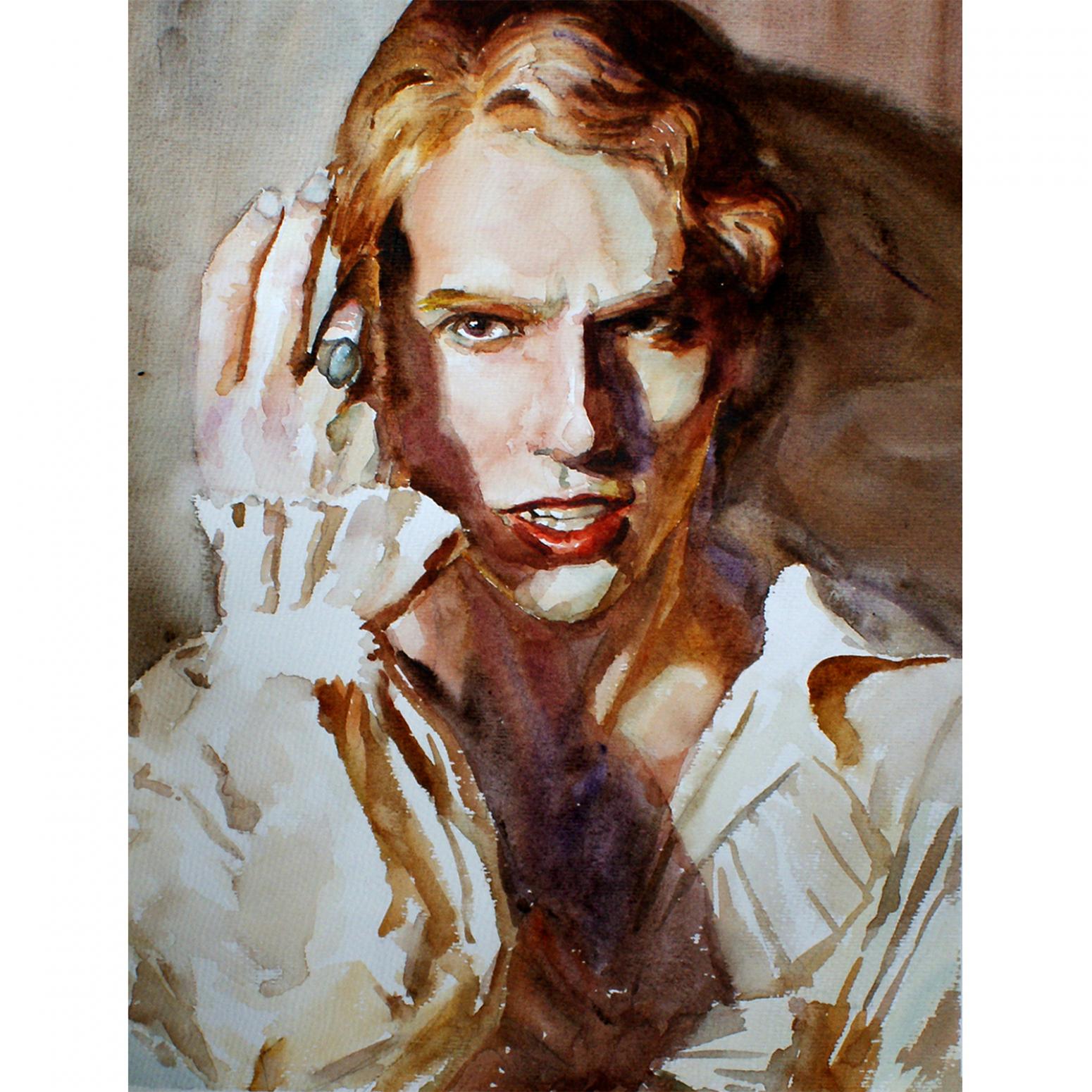 杨阳国画作品《【Interview with the Vampire】作者杨阳》