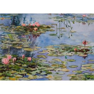 艺术品图片：艺术家杨阳国画作品名称《【睡莲】作者杨阳》价格1920.00 元