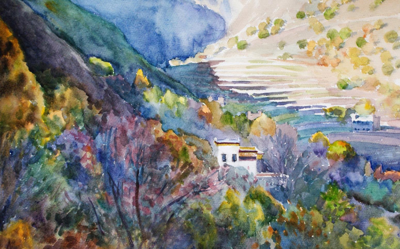 杨阳国画作品《【丹巴藏寨】作者杨阳》【图0】