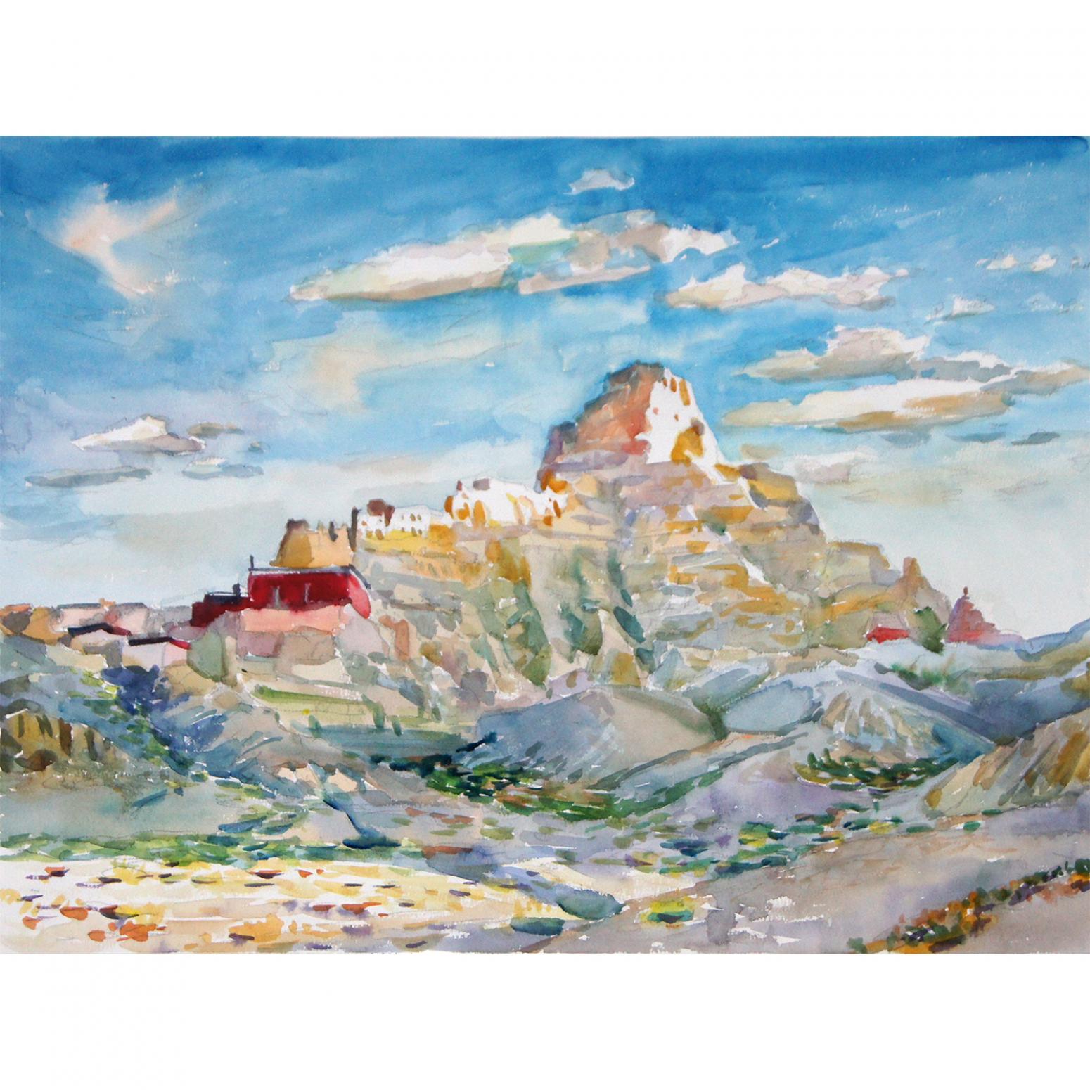 杨阳国画作品《【古格王朝】作者杨阳》