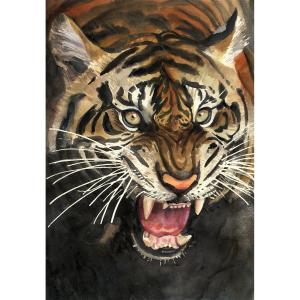 艺术品图片：艺术家杨阳国画作品名称《【虎啸】作者杨阳》价格2400.00 元