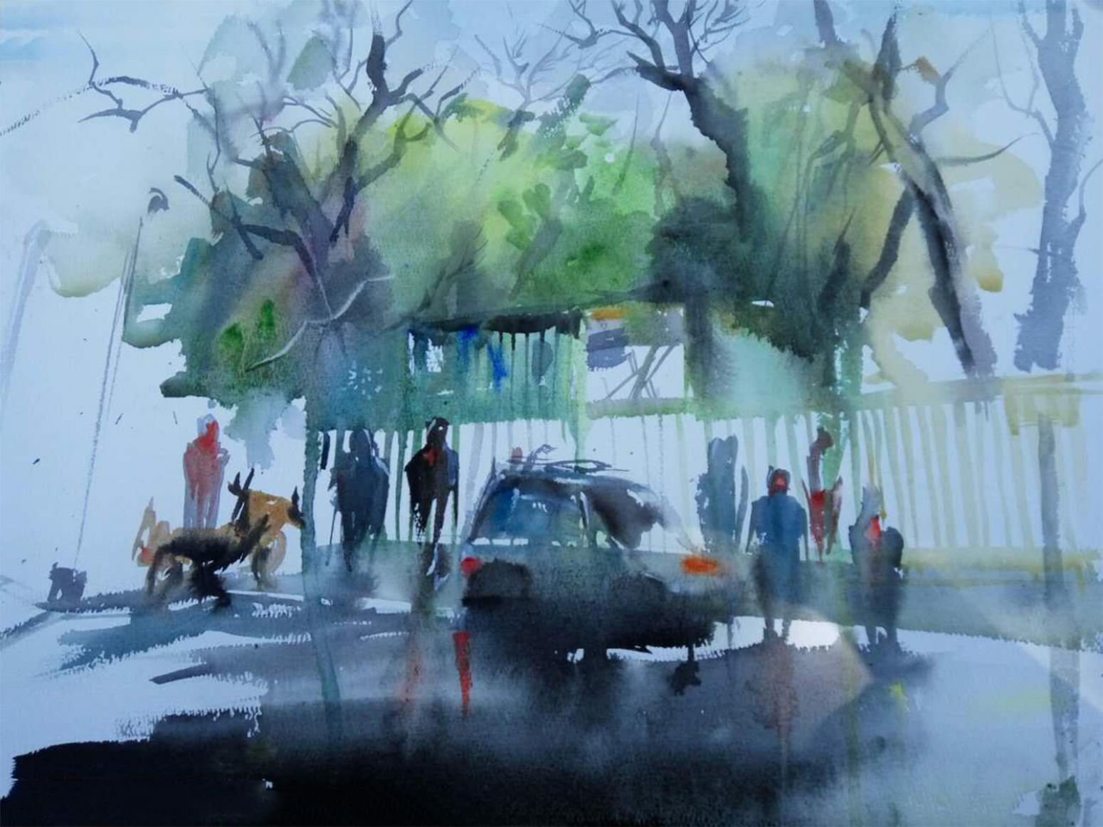 王涛油画作品《【街头】作者王涛》【图0】