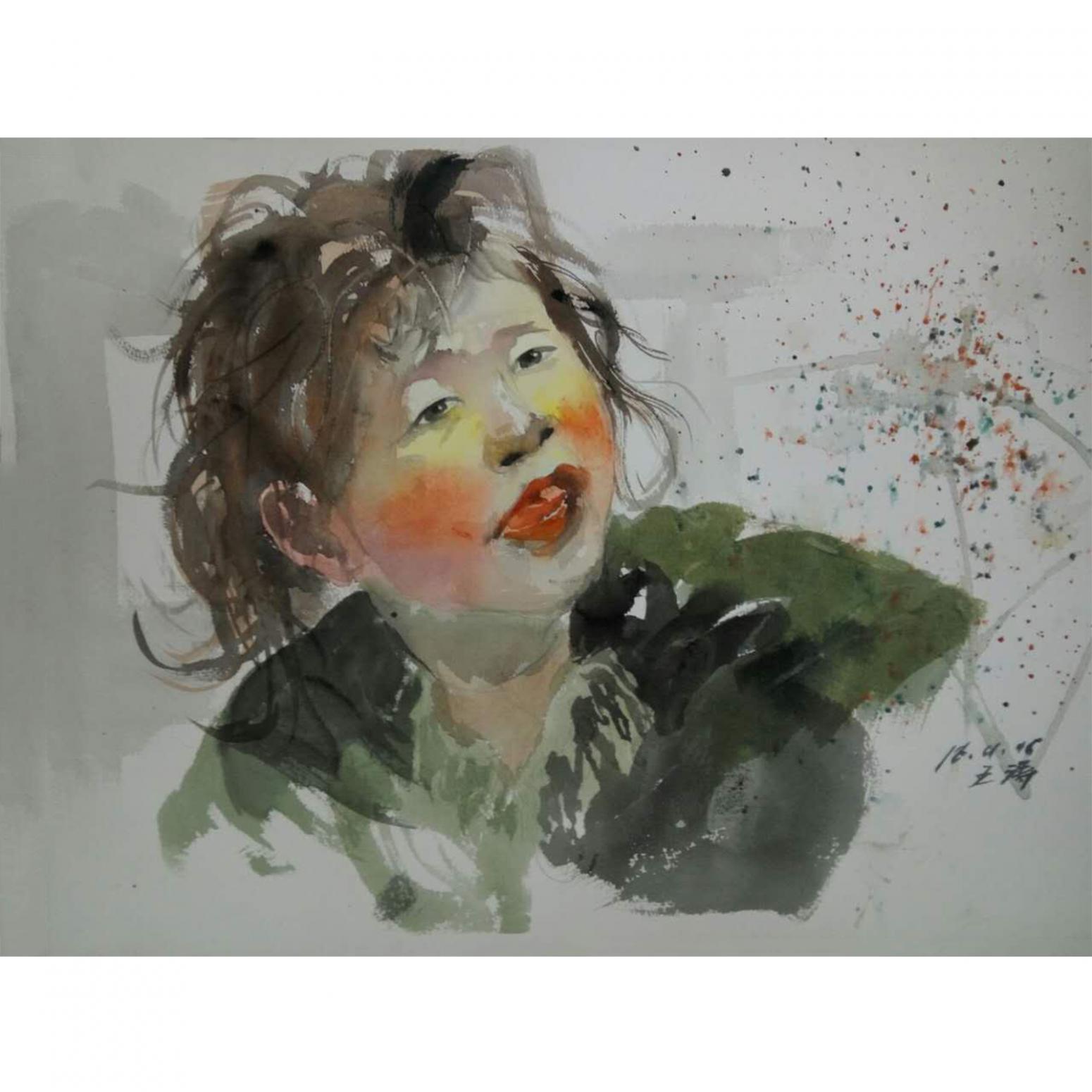 王涛油画作品《【稚嫩】作者王涛》