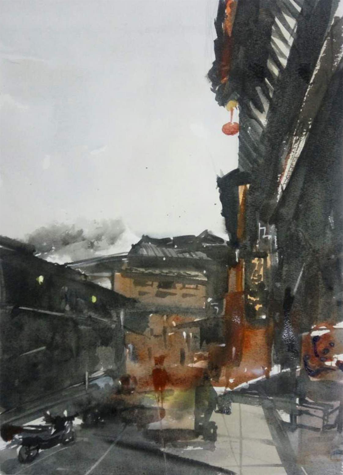 王涛油画作品《【老胡同】作者王涛》【图0】