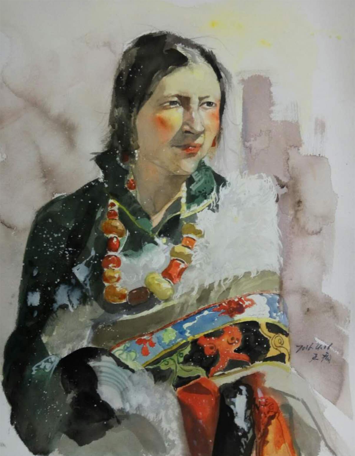 王涛油画作品《【藏族女人】作者王涛》【图0】