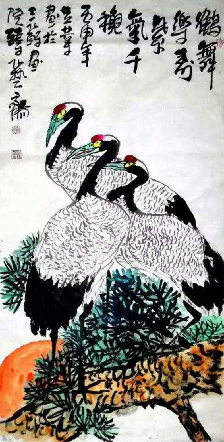 徐立业国画作品《【鹤舞乐寿】》【图0】