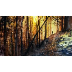 艺术品图片：艺术家杨阳国画作品名称《【Into the Woods】作者杨阳》价格4800.00 元